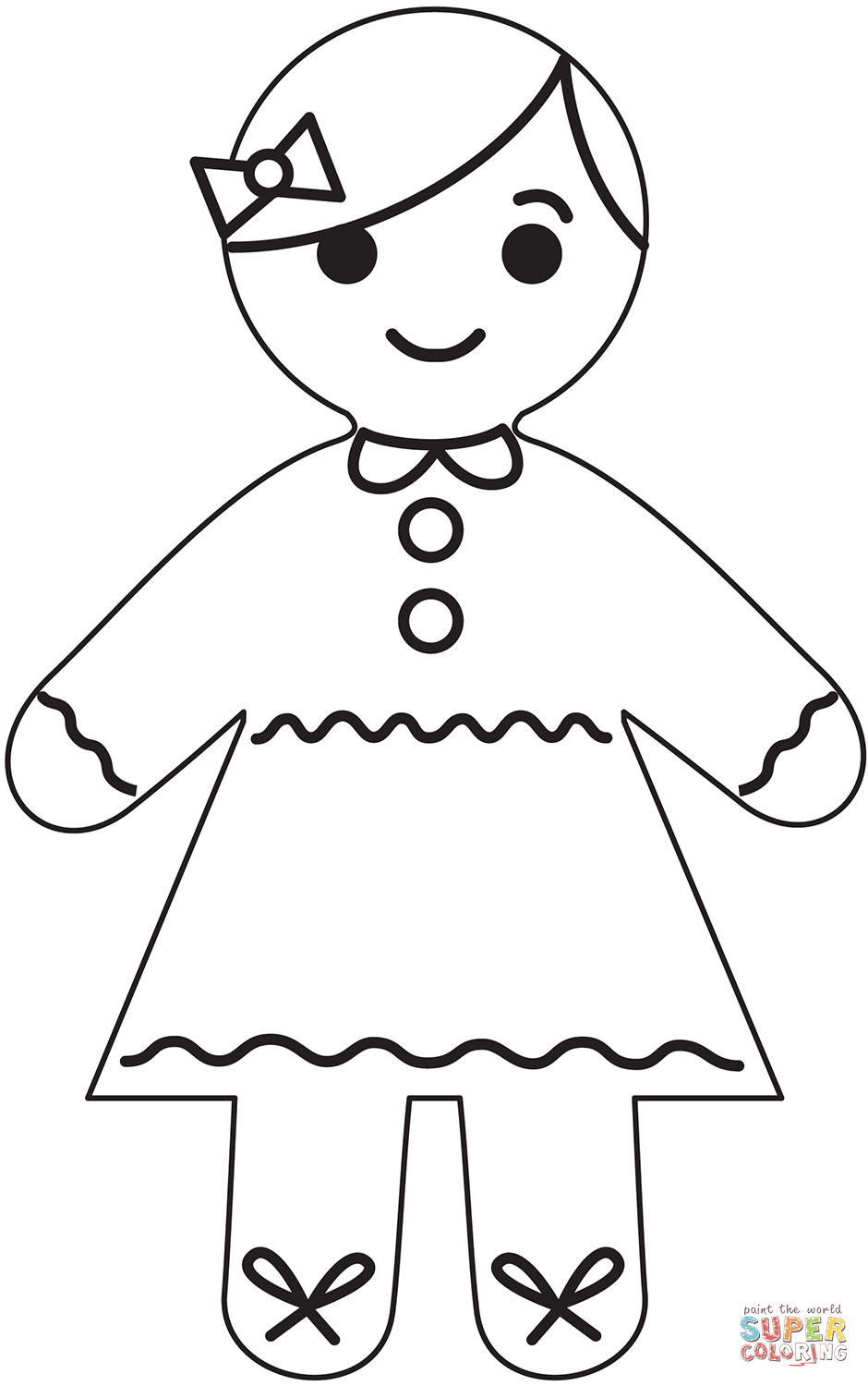 Gingerbread girl coloring page free printable coloring pages