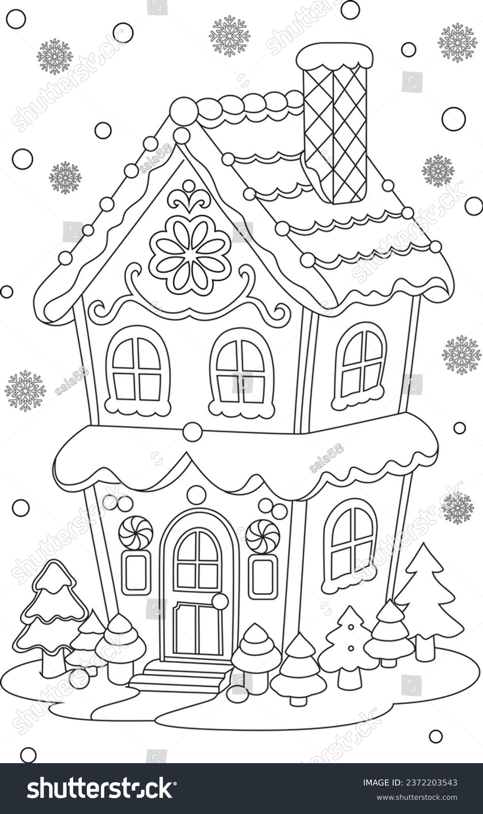 Gingerbread coloring page stock photos and pictures