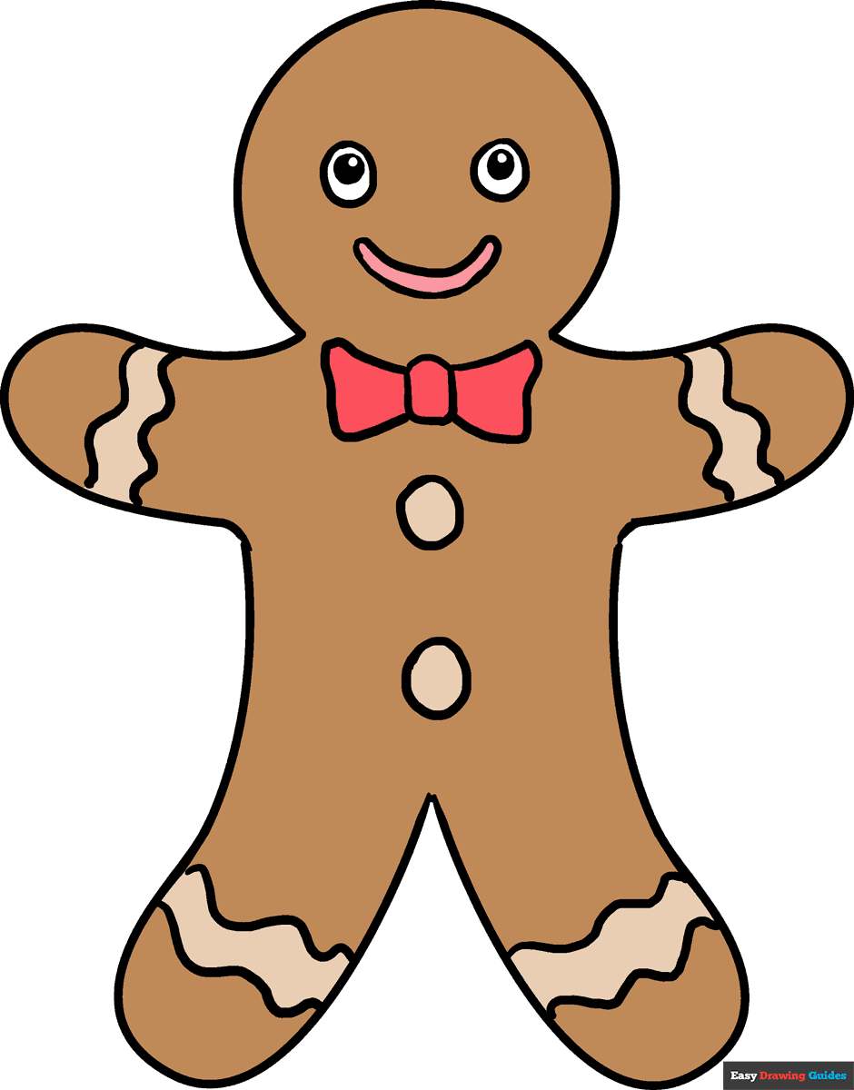 How to draw a gingerbread man