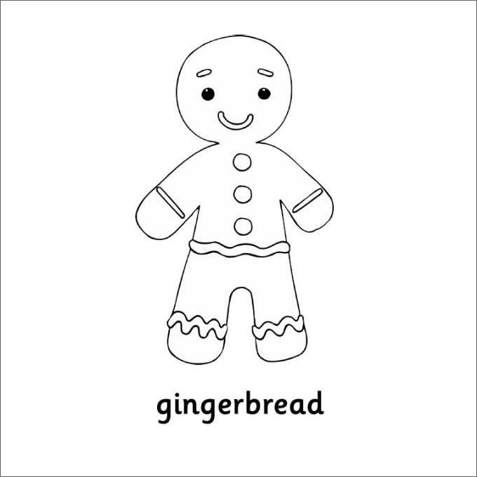 Gingerbread man s colouring pages
