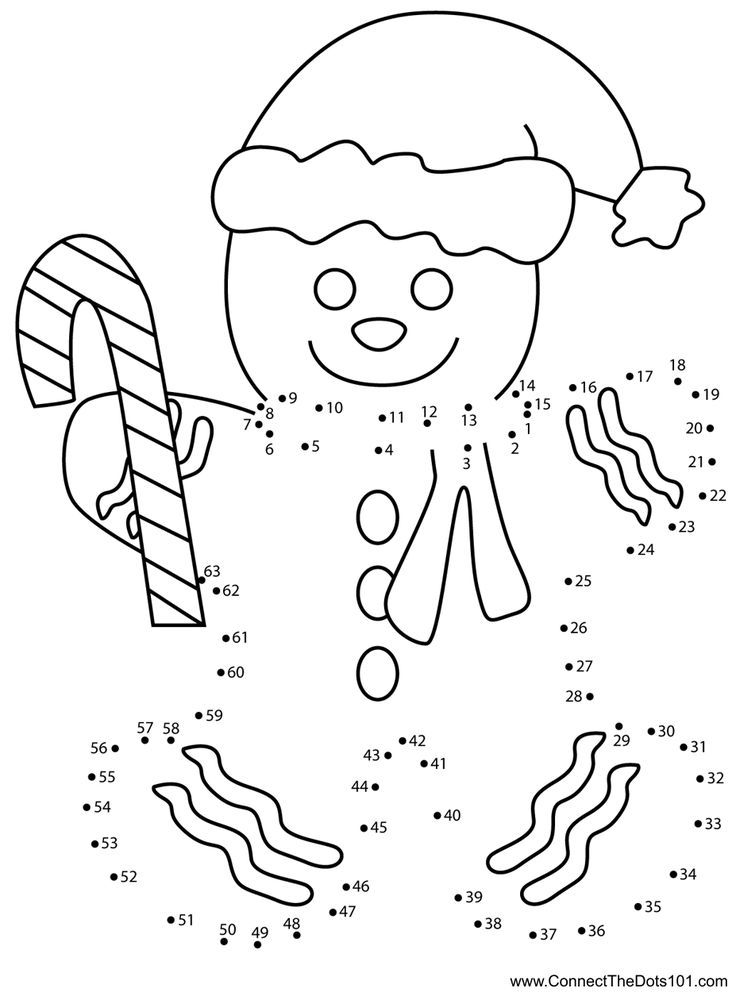 Gingerbread man dots free dots christmas puzzles printables
