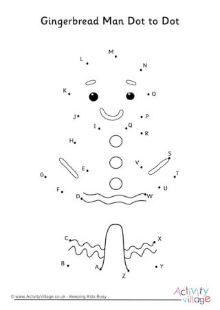 Gingerbread man dot to dot prchool christmas christmas worksheets gingerbread man