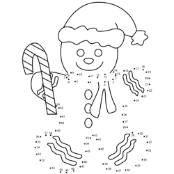 Gingerbread connect the dots printable worksheets