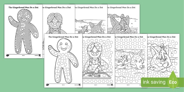 The gingerbread man do a dot activity teacher made