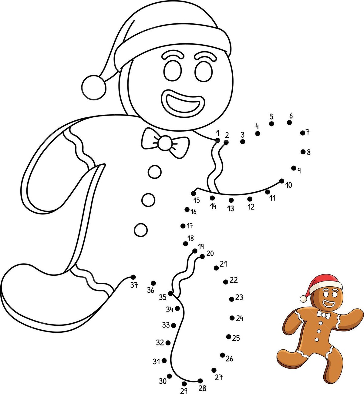 Christmas gingerbread man connect the dots coloring page vector christmas drawing man drawing ring drawing png and vector with transparent background for free download