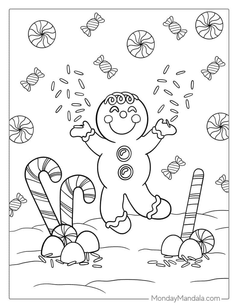 Candy cane coloring pages free pdf printables