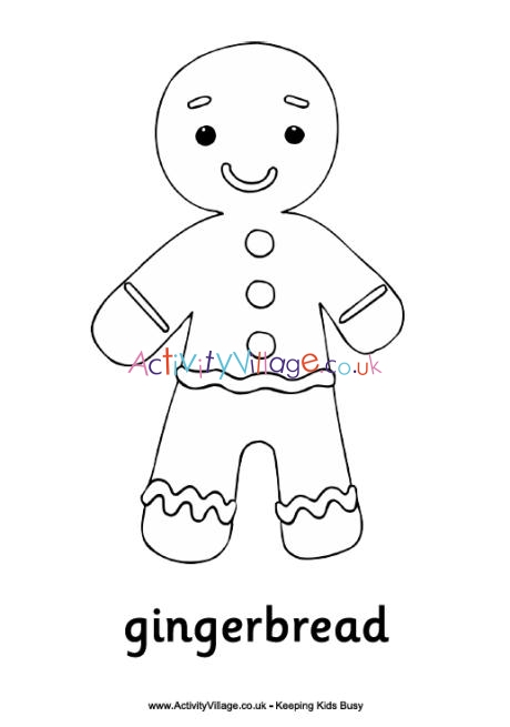 Gingerbread man louring page
