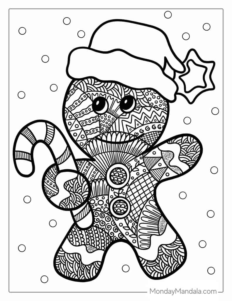 Gingerbread man coloring pages free pdf printables