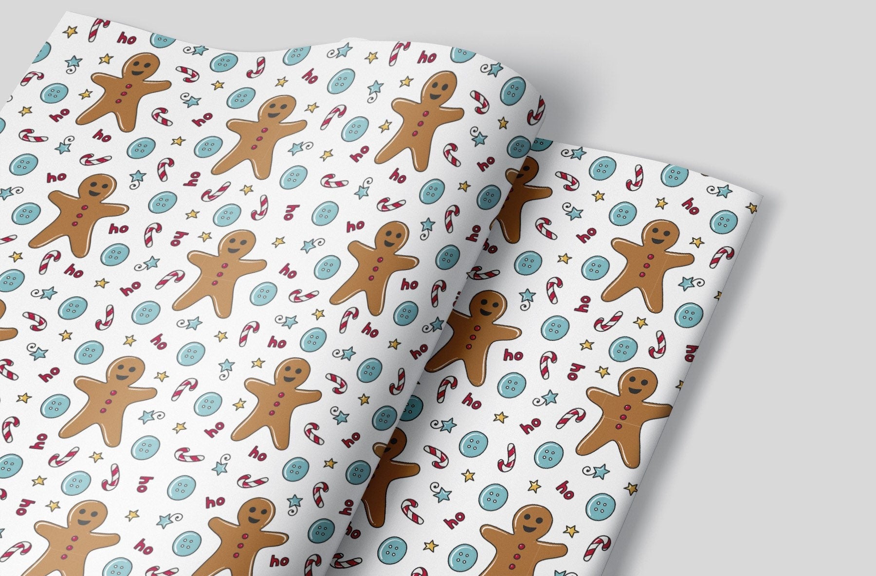 The gingerbread man wrapping paper