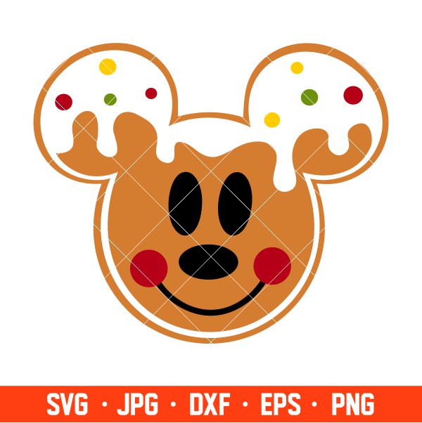 Gingerbread mickey head svg free svg daily freebies svg cricut silhouette vector cut file â ovalery svg