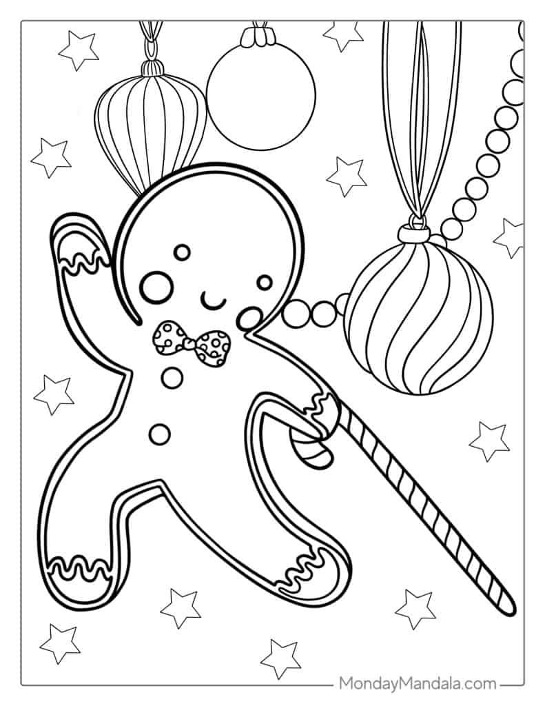 Gingerbread man coloring pages free pdf printables