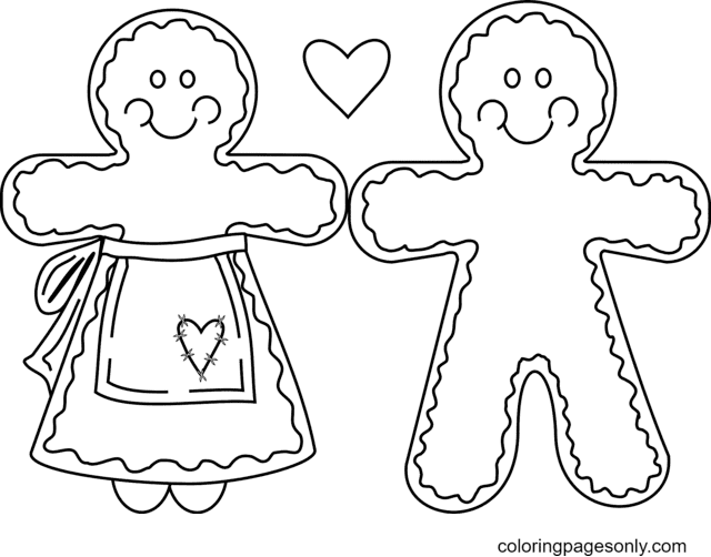 Gingerbread man coloring pages printable for free download