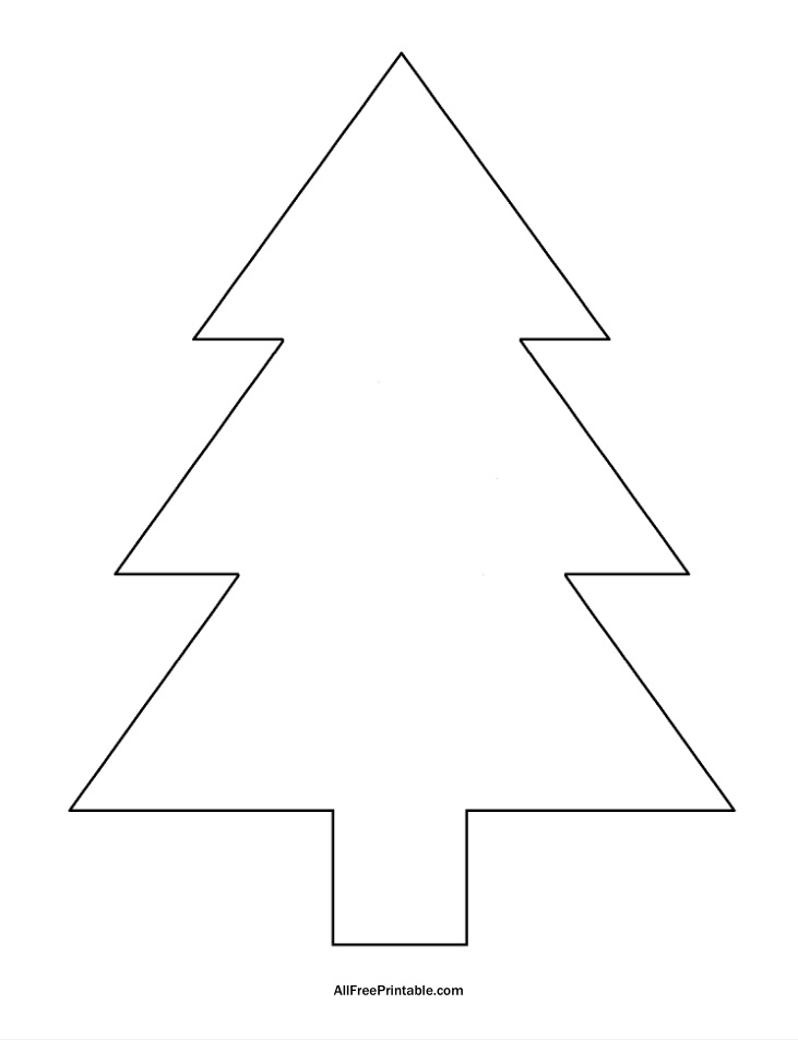 Christmas tree outline template â free printable