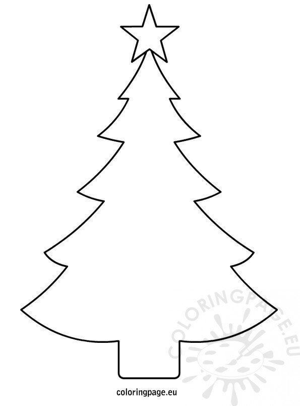 Christmas tree template printable coloring page