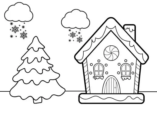 Free gingerbread house coloring pages printable pdf