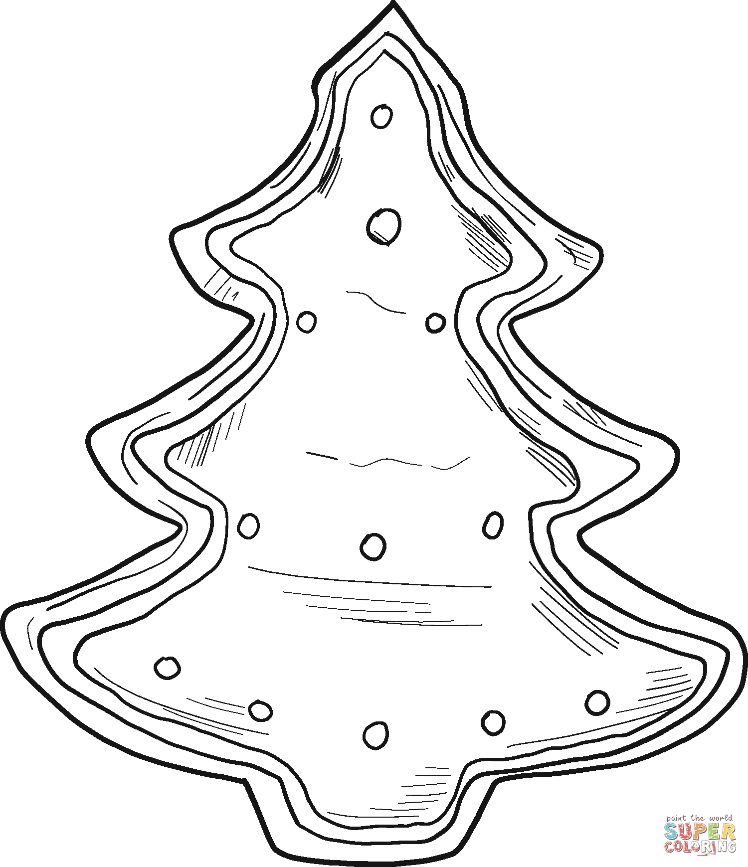 Gingerbread christmas tree coloring page free printable coloring pages