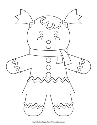 Gingerbread girl coloring page â free printable pdf from