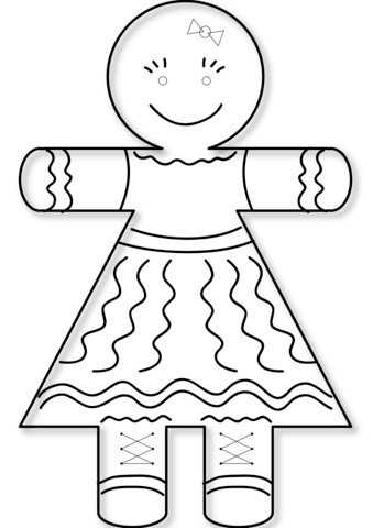 Gingerbread girl coloring page free printable coloring pages