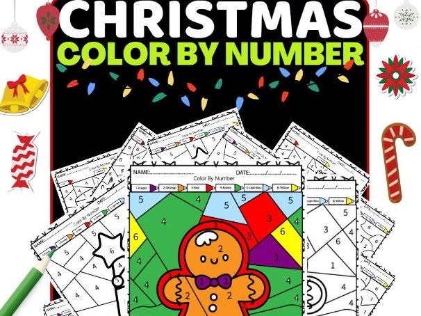 Gingerbread man color by number coloring pages winter coloring sheets for kids teaching resources
