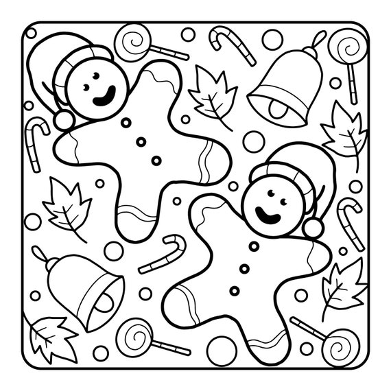 Gingerbread coloring sheet