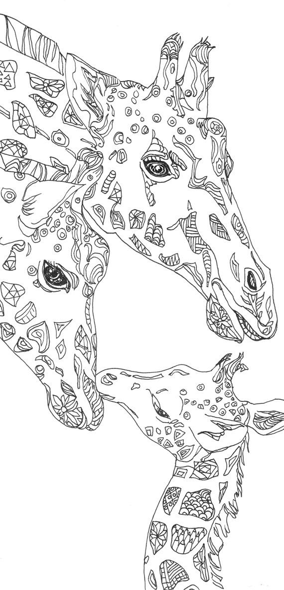 Coloring pages giraffe printable adult coloring book clip art hand drawn originalâ giraffe coloring pages adult coloring books printables animal coloring pages