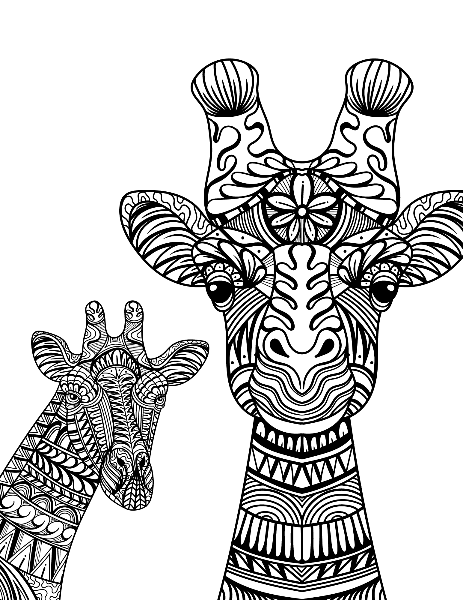 The best giraffe coloring pages for kids and adults