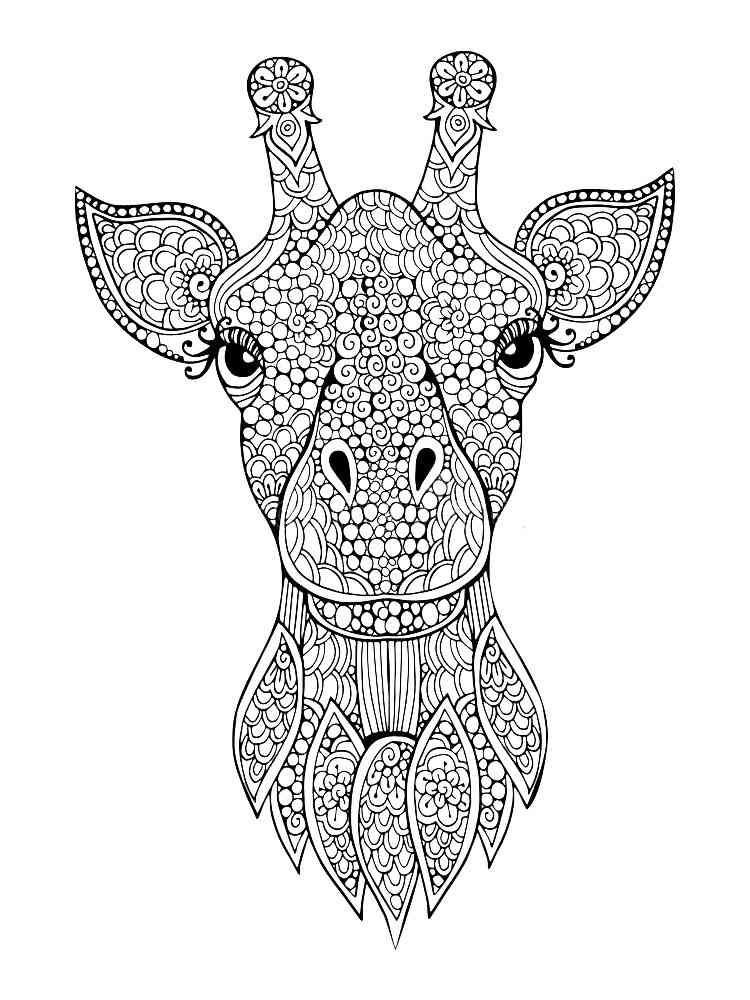 Giraffe coloring pages for adults
