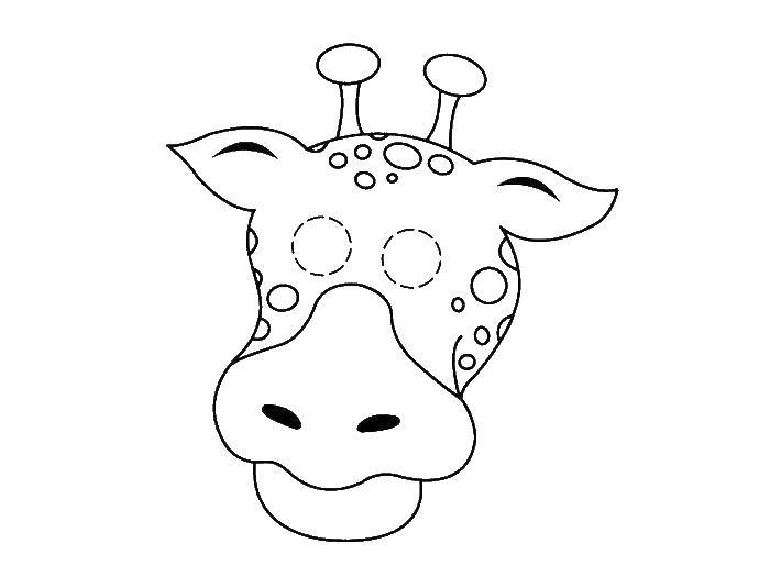 Online coloring pages coloring page mask giraffe mask download print coloring page