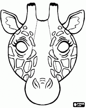 Giraffe mask coloring page