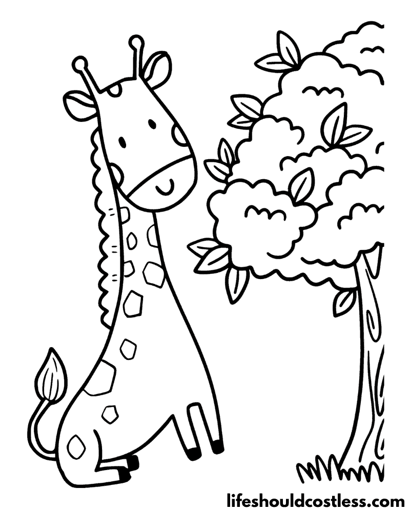 Giraffe coloring pages free printable pdf templates
