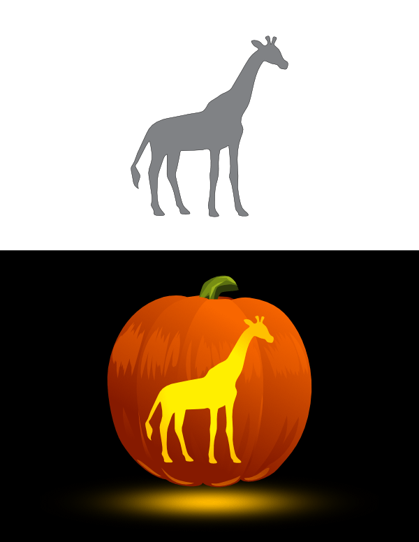 Printable giraffe pumpkin stencil