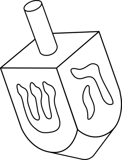 Dreidel colorable line art