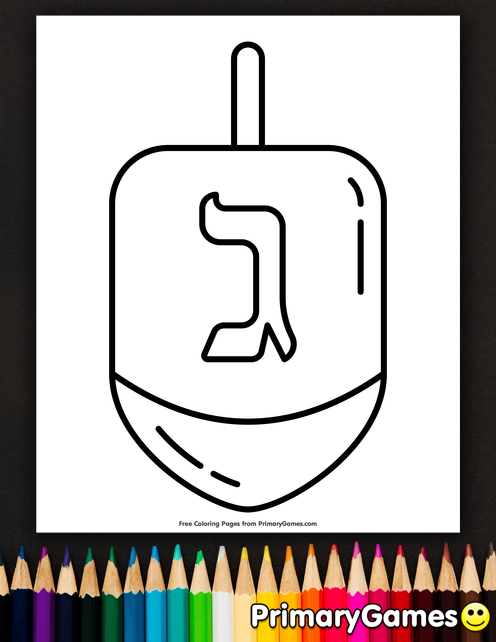 Dreidel coloring page â free printable ebook dreidel coloring pages printable coloring pages