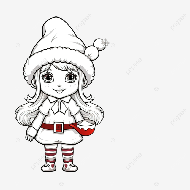 Copy the picture kids game and coloring page with a cute elf girl trace worksheet kids worksheet png transparent image and clipart for free download
