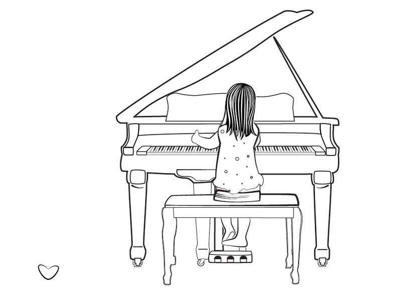 Girl playing the piano by alena kagor âïð on