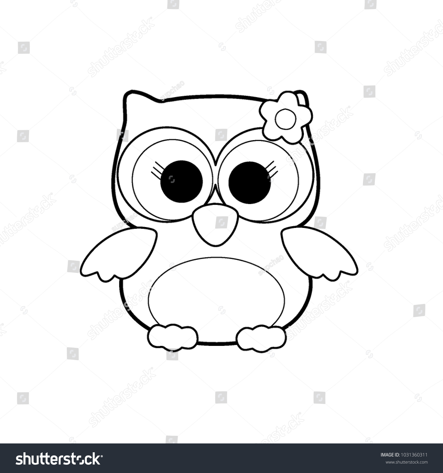 Cute little girl owl cartoon made stock vector royalty free