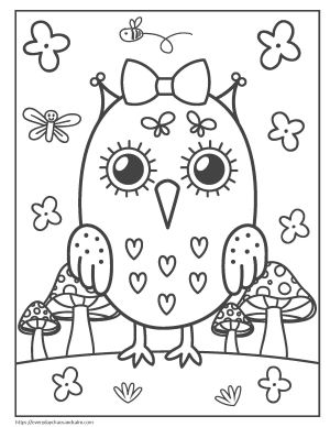 Cute owl coloring pages for kids