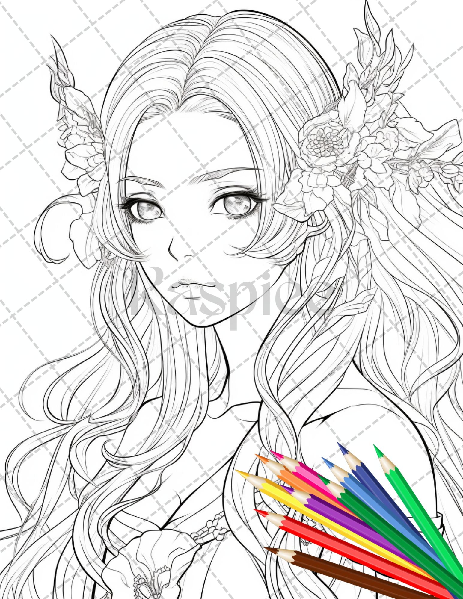 Anime fairy girl printable coloring pages for adults cute fairy gr â coloring