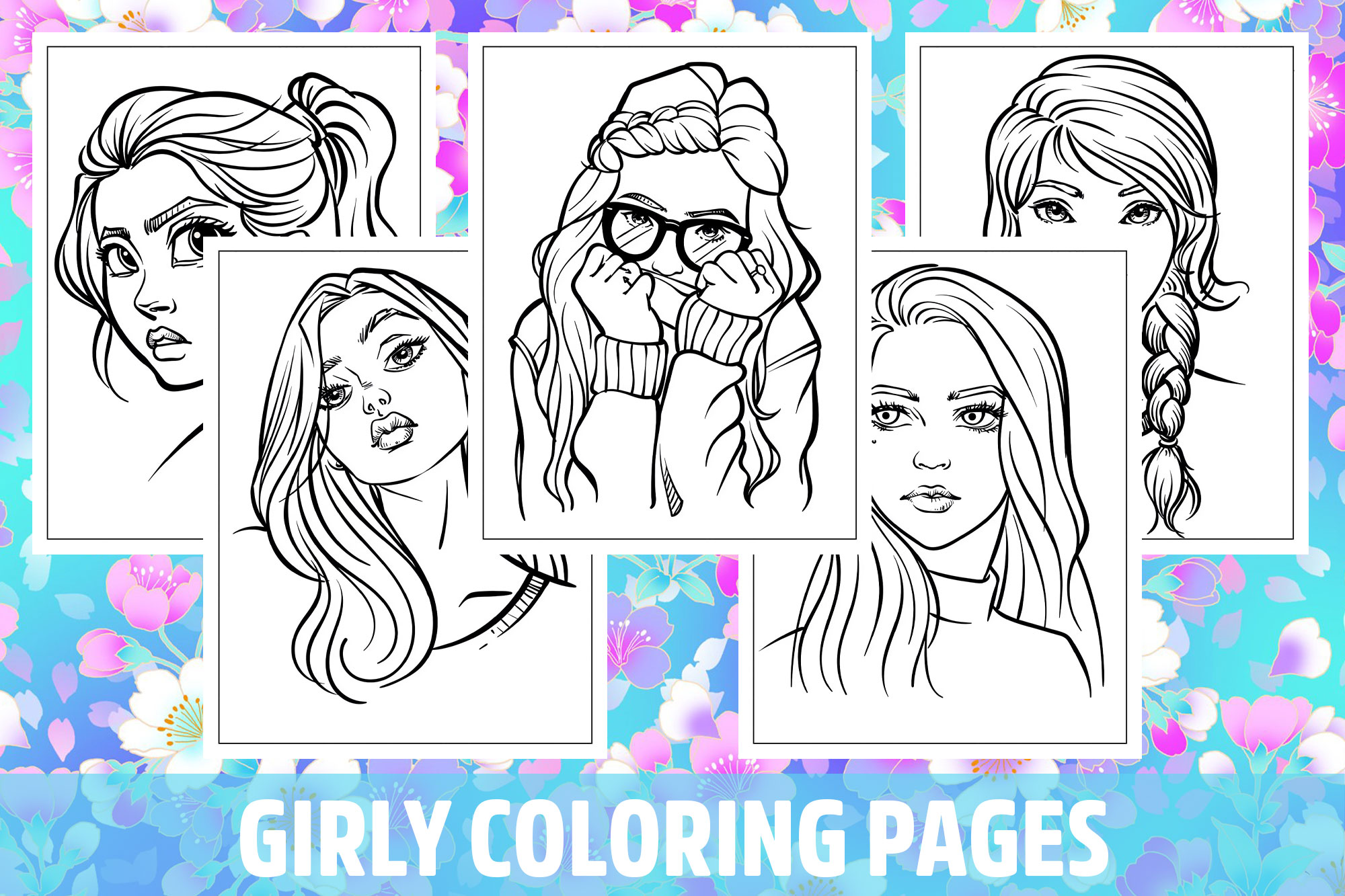 Girly coloring pages for kids girls boys teens birthday school activity made by teachers