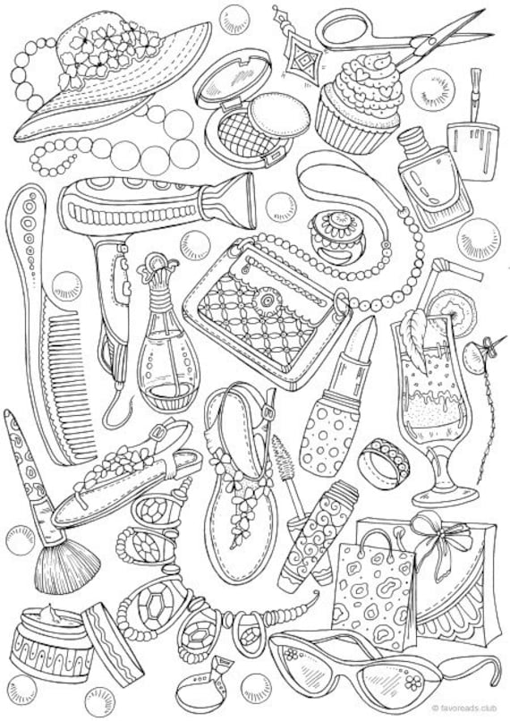 Girly fashion printable adult coloring page from favoreads coloring book pages for adults and kids coloring sheets coloring designs