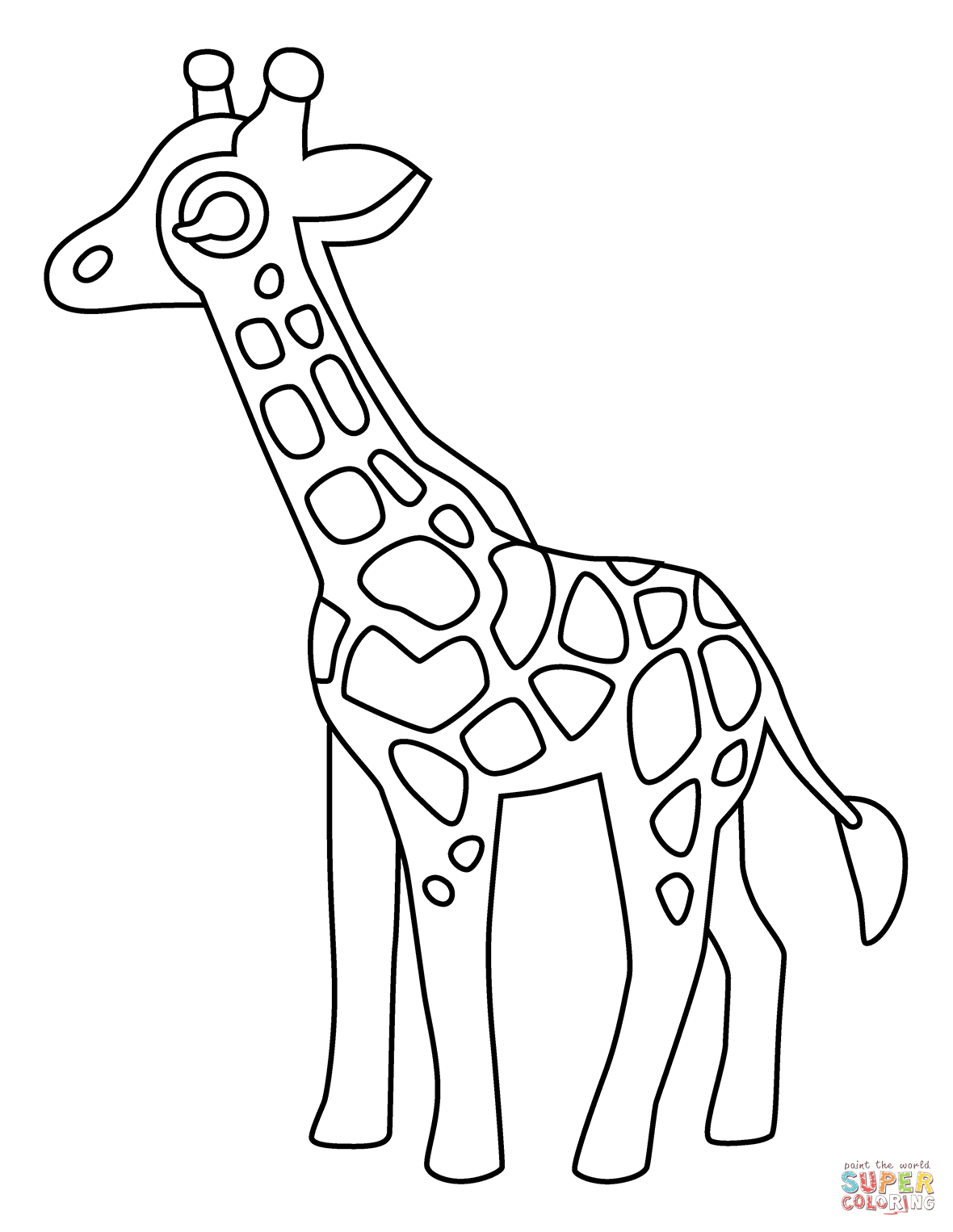 Giraffe emoji coloring page free printable coloring pages