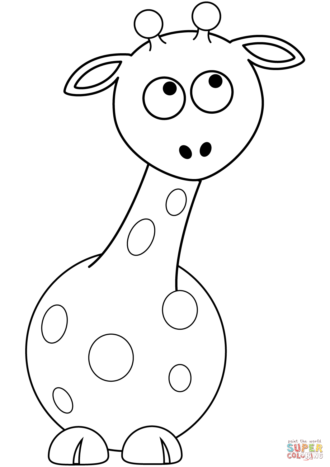Cartoon baby giraffe coloring page free printable coloring pages