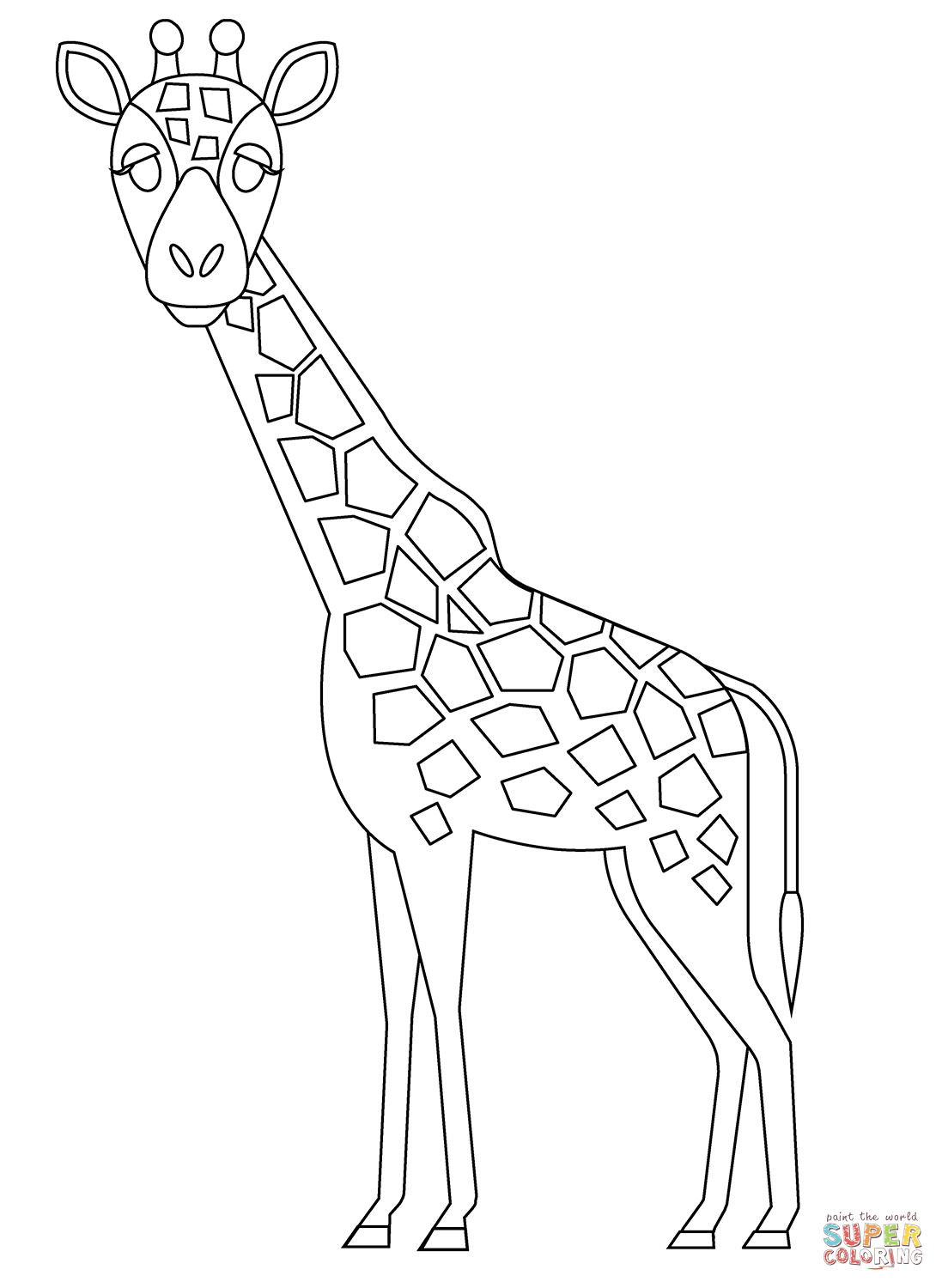 Giraffe emoji coloring page free printable coloring pages