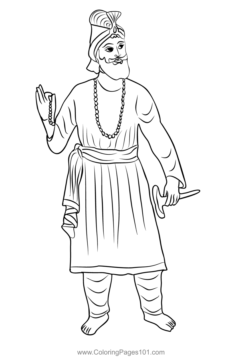 Guru gobind singh ji coloring page for kids