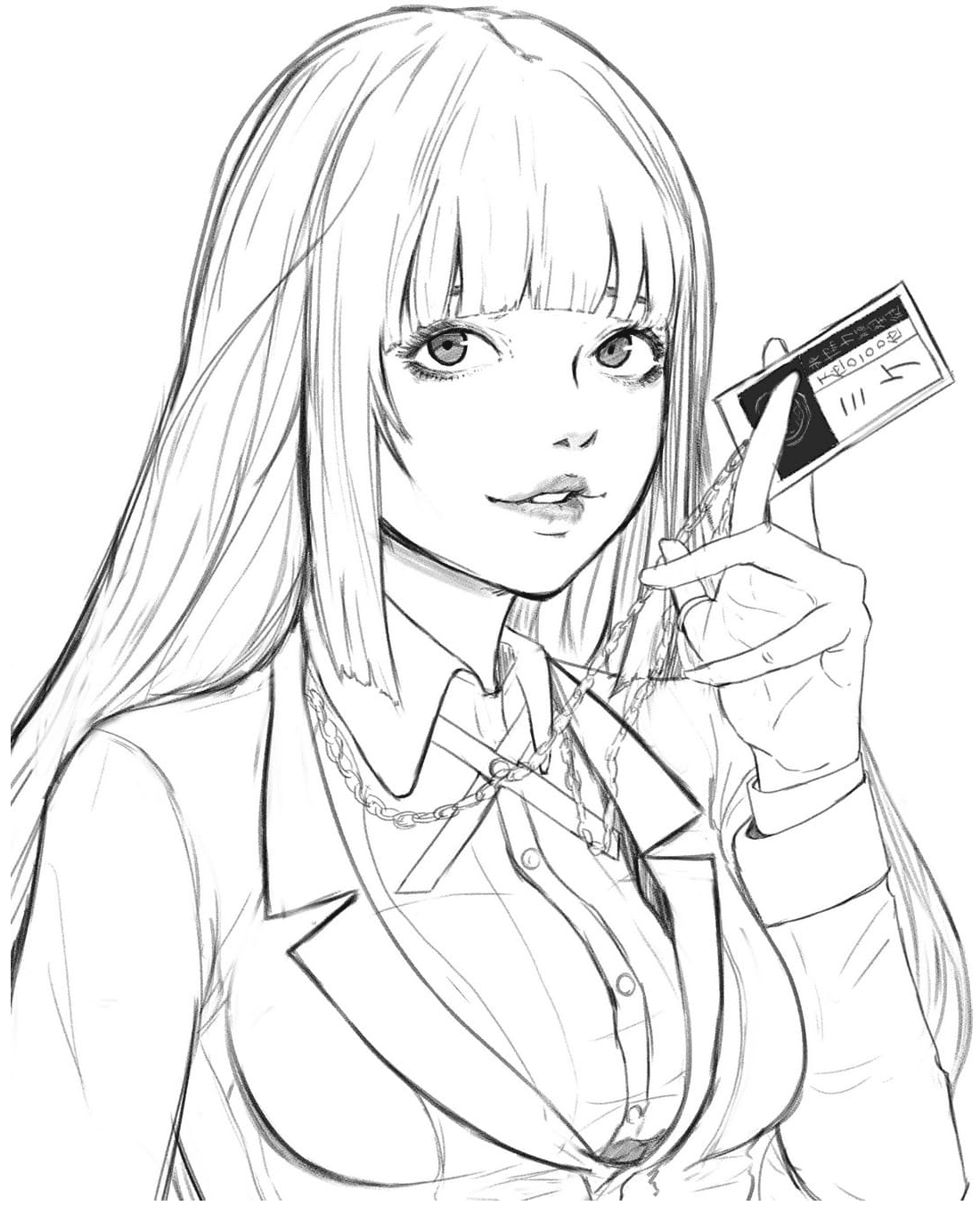 Kakegurui coloring pages printable for free download