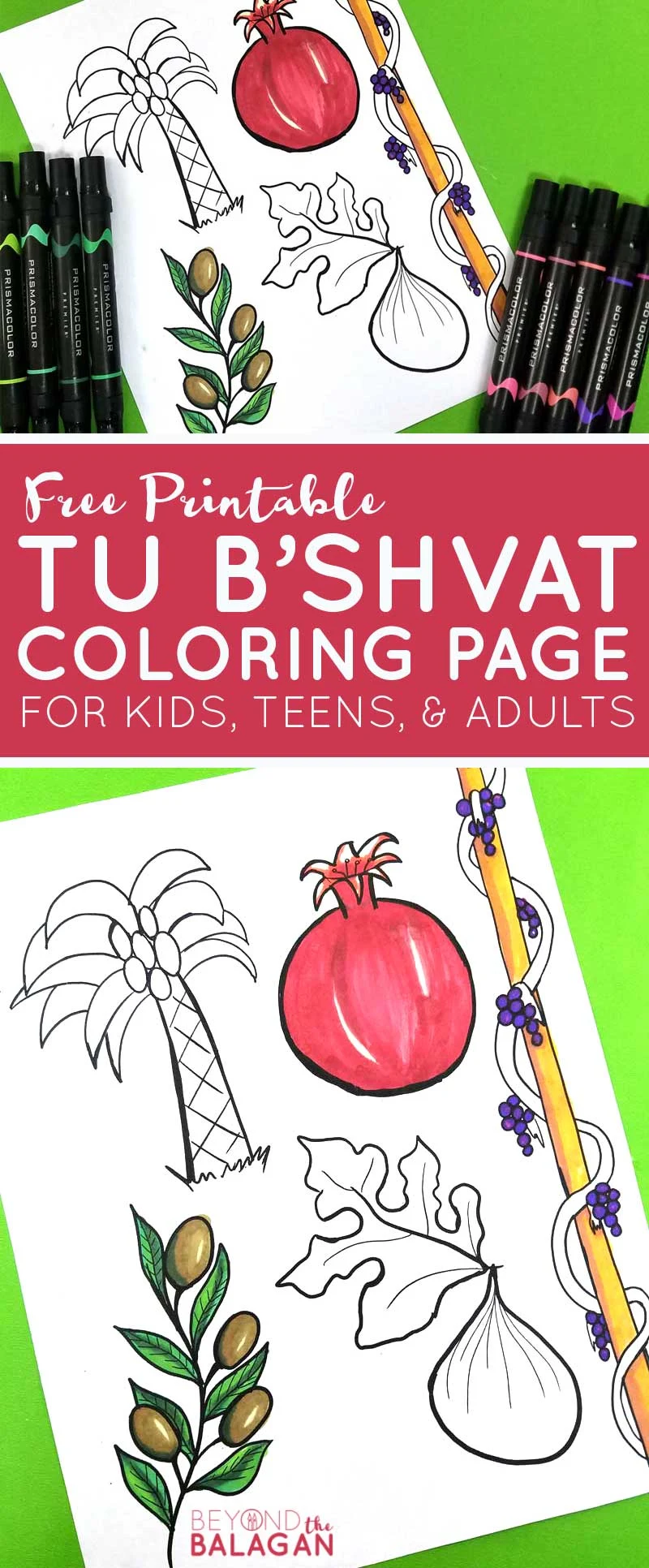 Tu beshvat coloring page for kids teens and adults