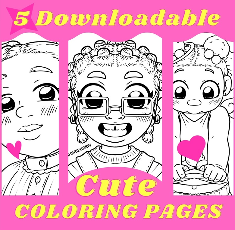 Adorable black girl coloring pages
