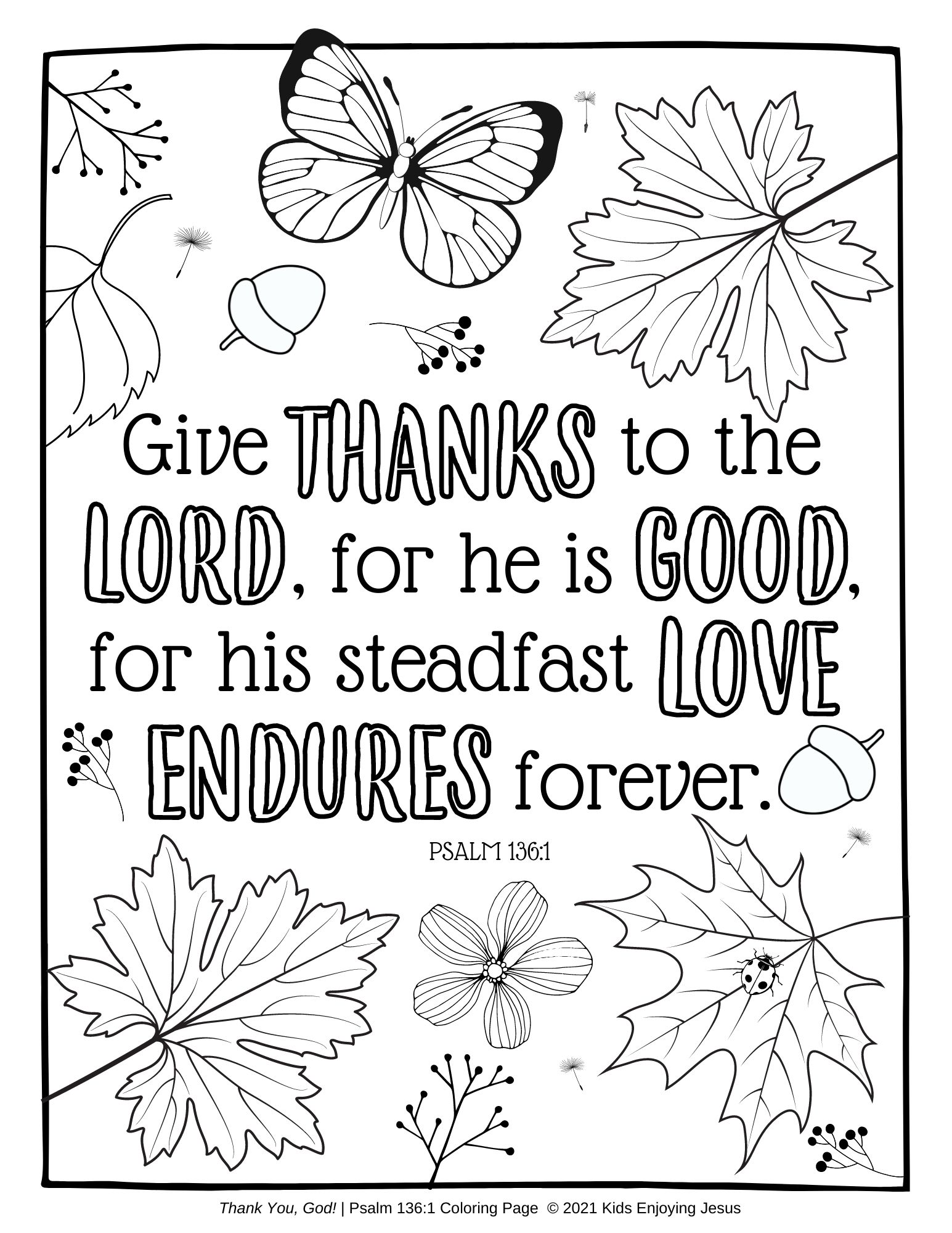 Thank you god activity guide â kids enjoying jesus
