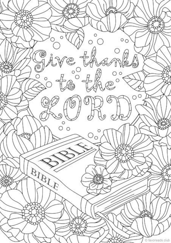 Give thanks printable adult coloring page from favoreads coloring book pages for adults and kids coloring sheets coloring designs instant download