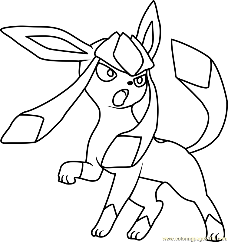 Glaceon pokemon coloring page for kids